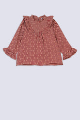 Girl's Checkered Kurti Top